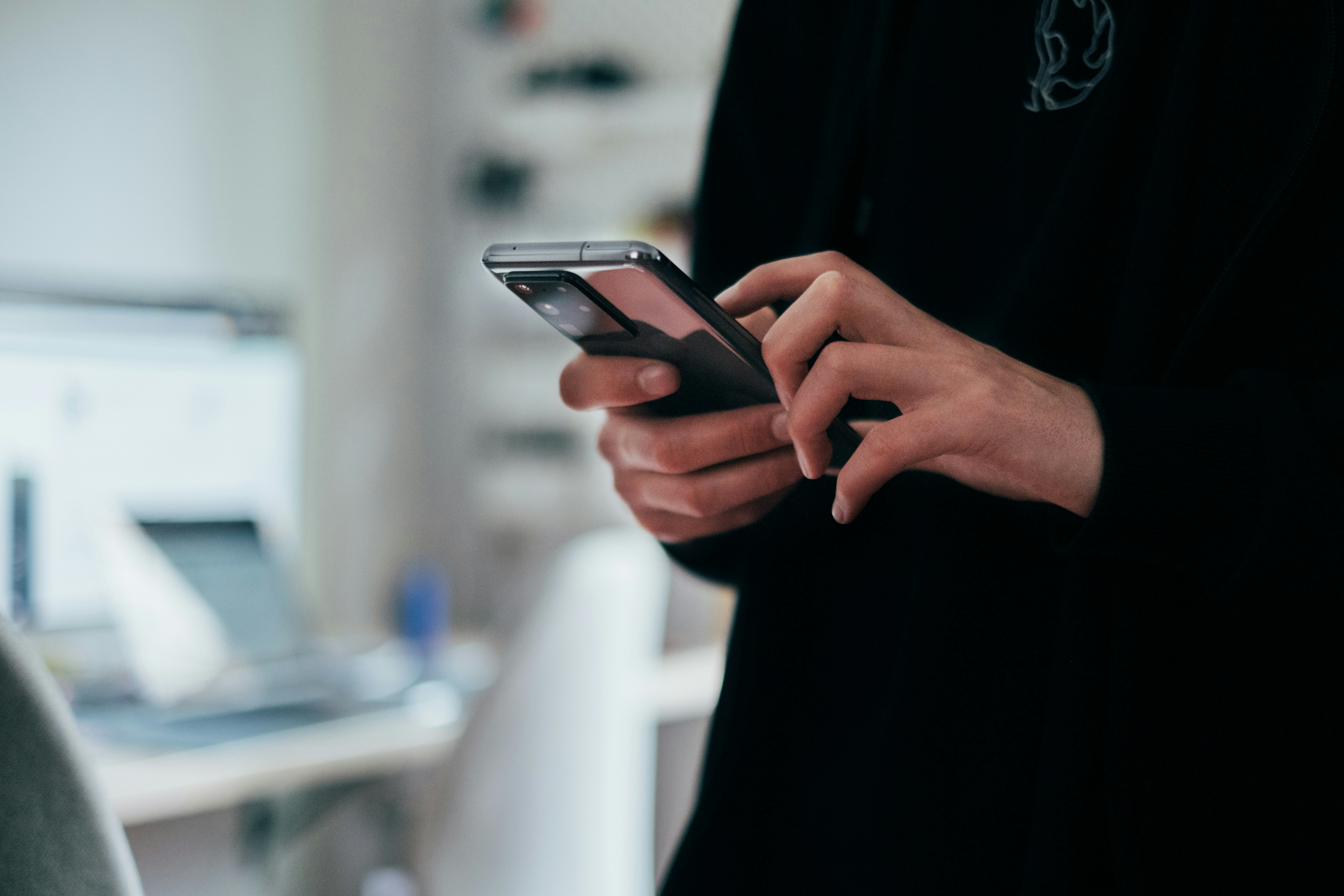 Person using a smartphone